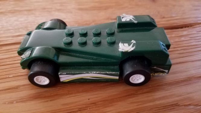 Image of green LEGO car or car base